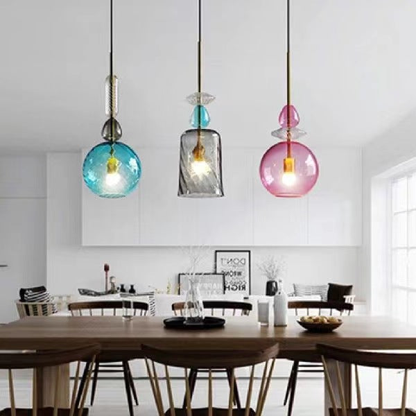 Nordic Designer Colorful Single-Head Glass Pendant Light