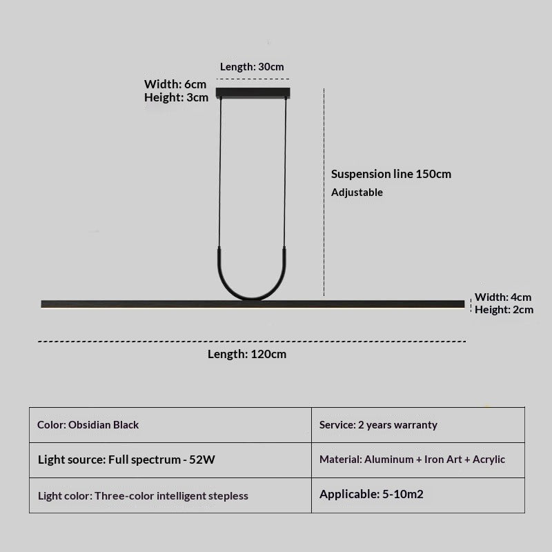 Simple Long Strip LED Pendant Light