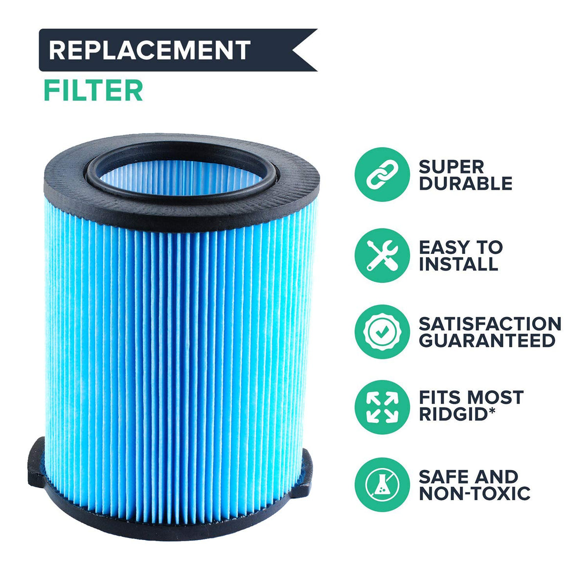 F5000 Filter Cartridge for Ridgid Wet/Dry Vacuums