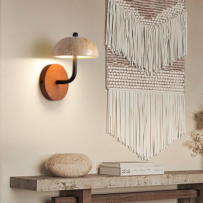 Wabi-Sabi Yellow Stone Wall Lamp for Bedroom Decor