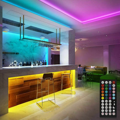 5050 RGB LED Strip Lights with Bluetooth & Remote