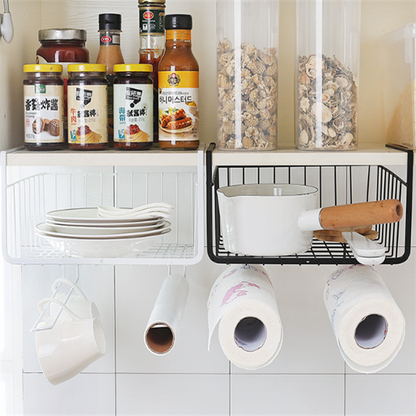 Kitchen Storage Rack with Hanging Baskets and Organizers