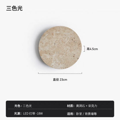 Wabi-Sabi Yellow Stone Wall Lamp for Bedroom Decor