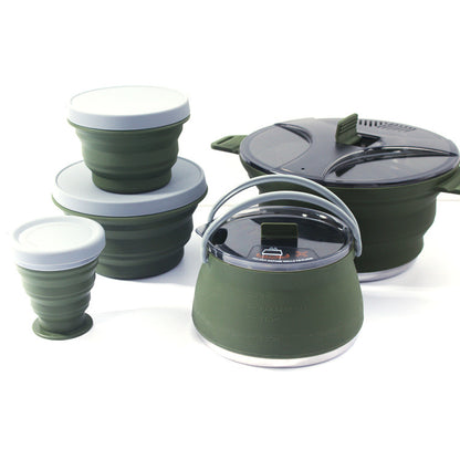 Foldable Camping Pot | Portable Silicone Cookware Set