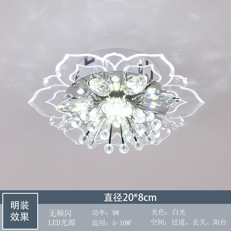 Modern Crystal Ceiling Light for Hallway and Living Room