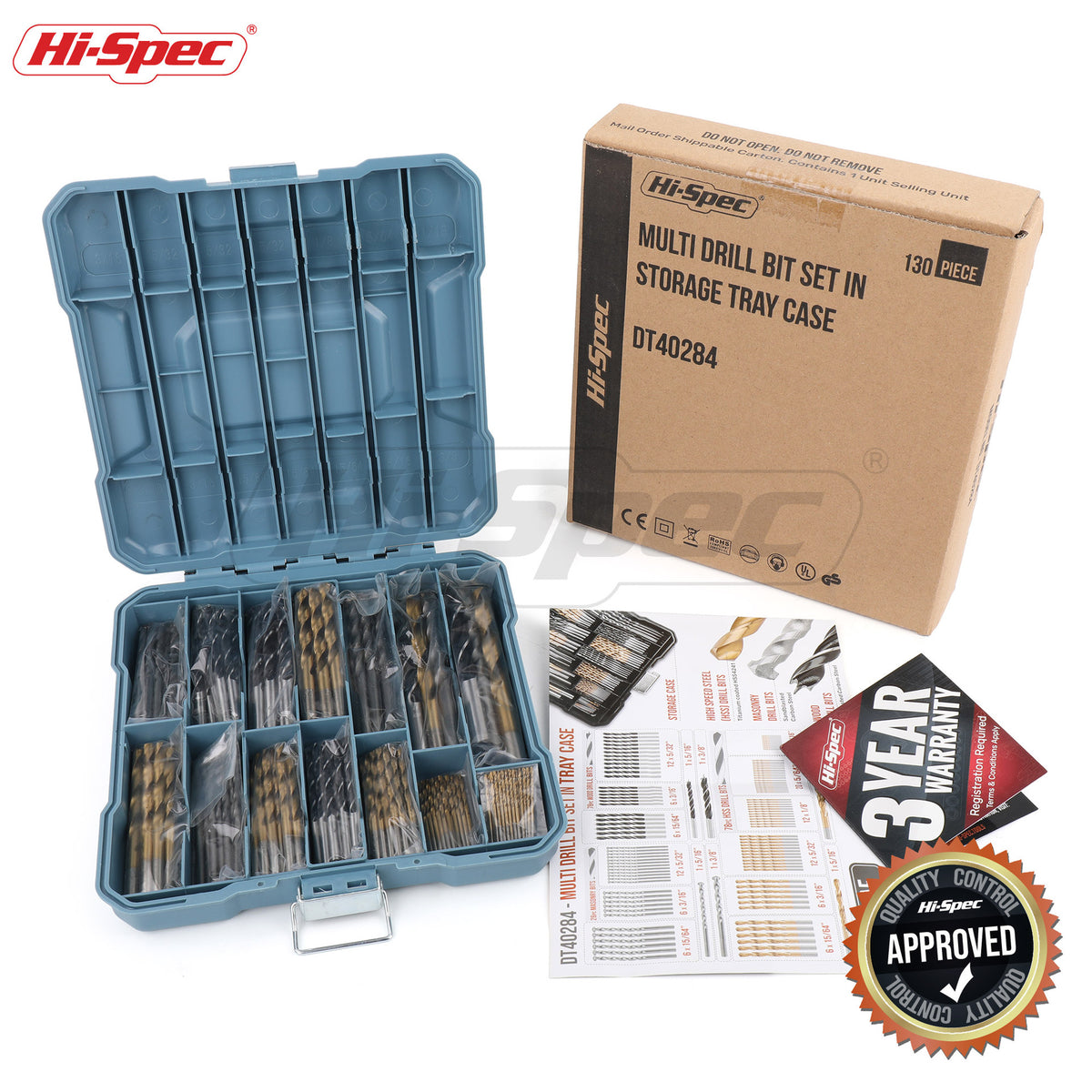Hi-Spec 130-Piece Drill Bit Set