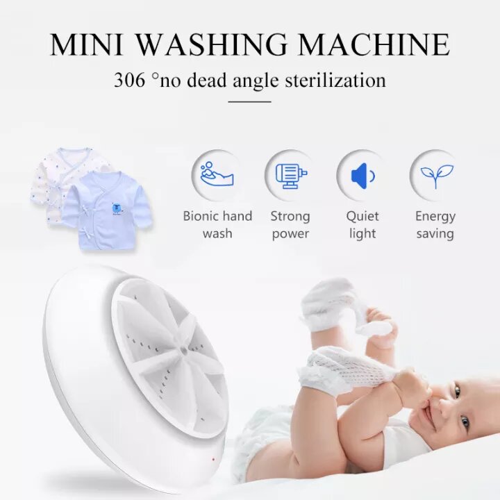 2-in-1 Mini Ultrasonic Washing Machine