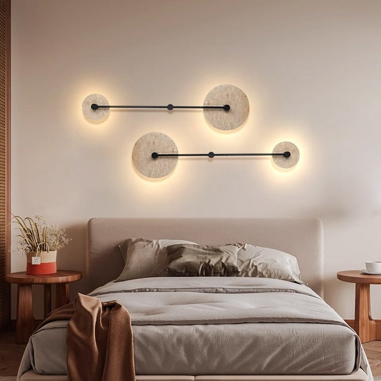 Wabi-Sabi Yellow Stone Wall Lamp for Bedroom Decor