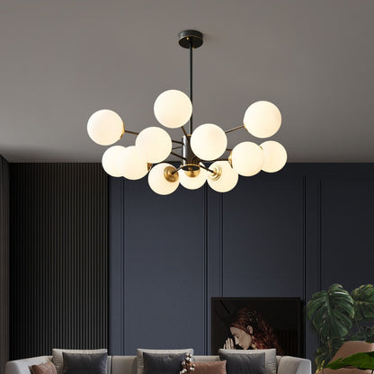 Full Copper Modern Nordic Glass Chandelier