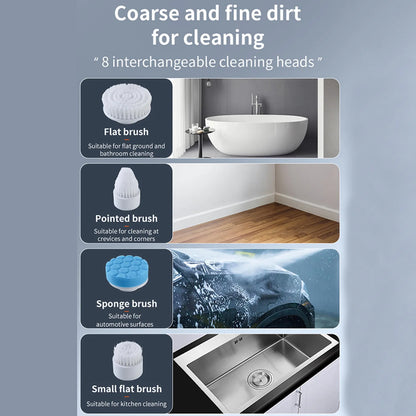 Cordless Spin Scrubber with 8 Heads