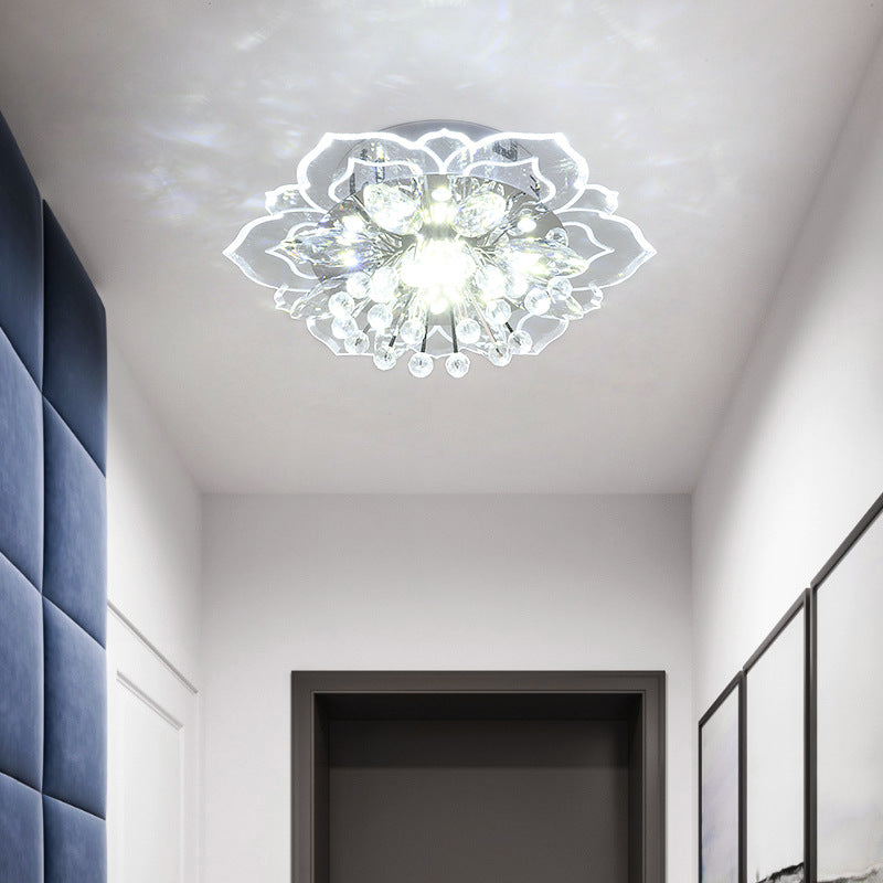 Modern Crystal Ceiling Light for Hallway and Living Room