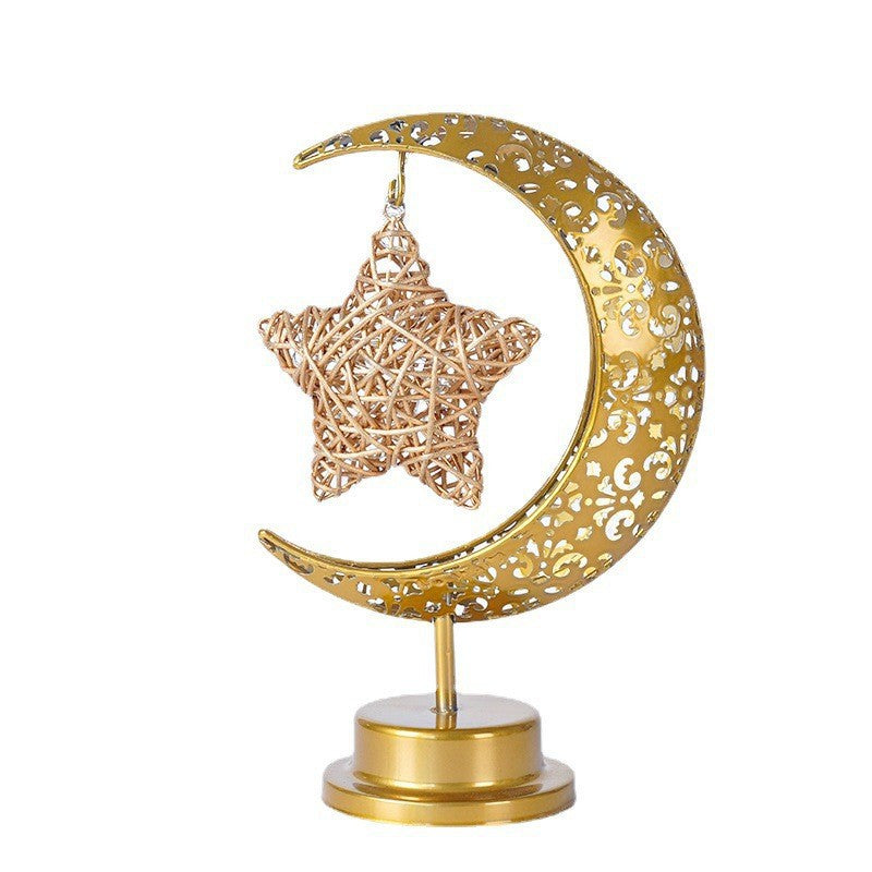 LED Star and Moon Iron Ball Decorative Table Lamp