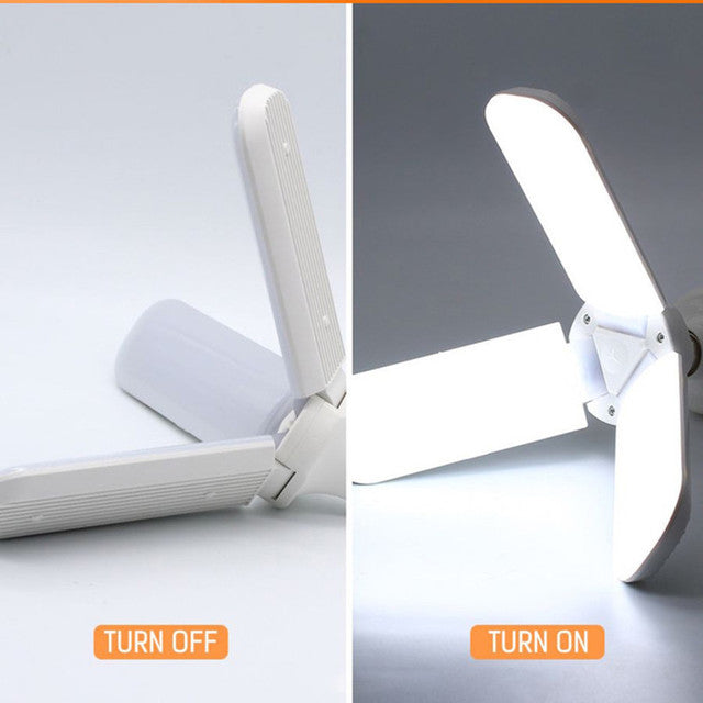 LED Folding Garage Light with Sensor and Bulb Design