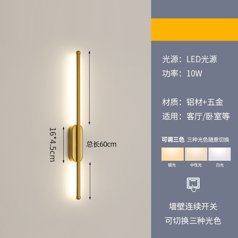 Minimalist Linear Wall Light for Bedroom and Living Room