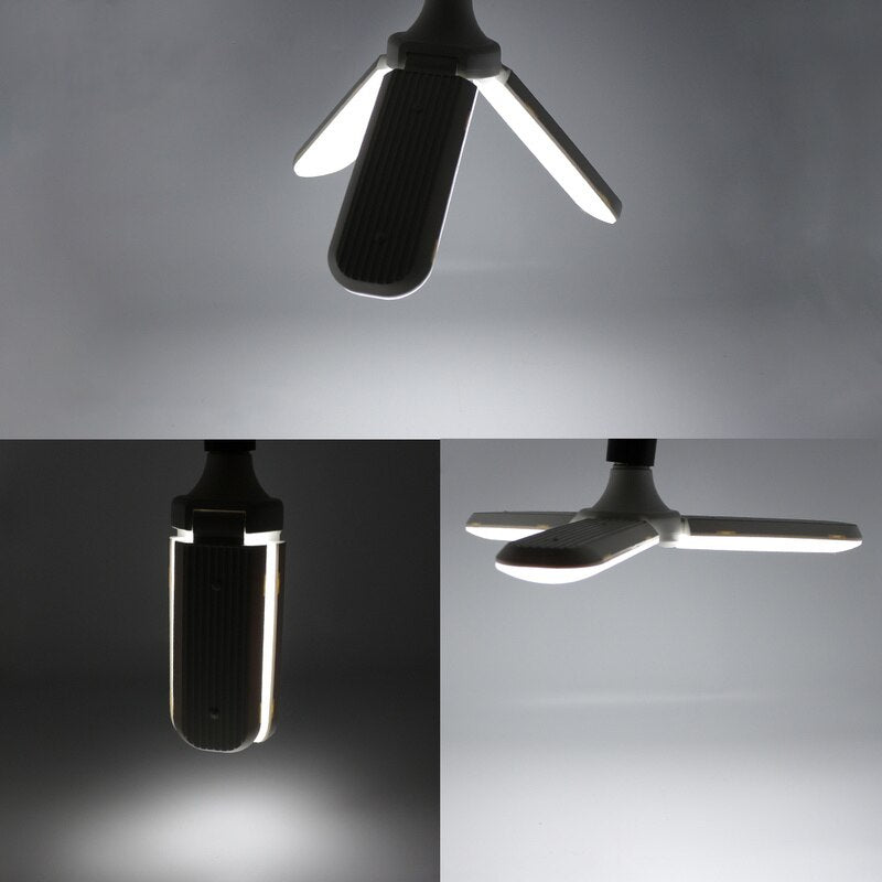 LED Folding Garage Light with Sensor and Bulb Design