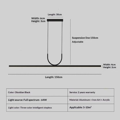 Simple Long Strip LED Pendant Light