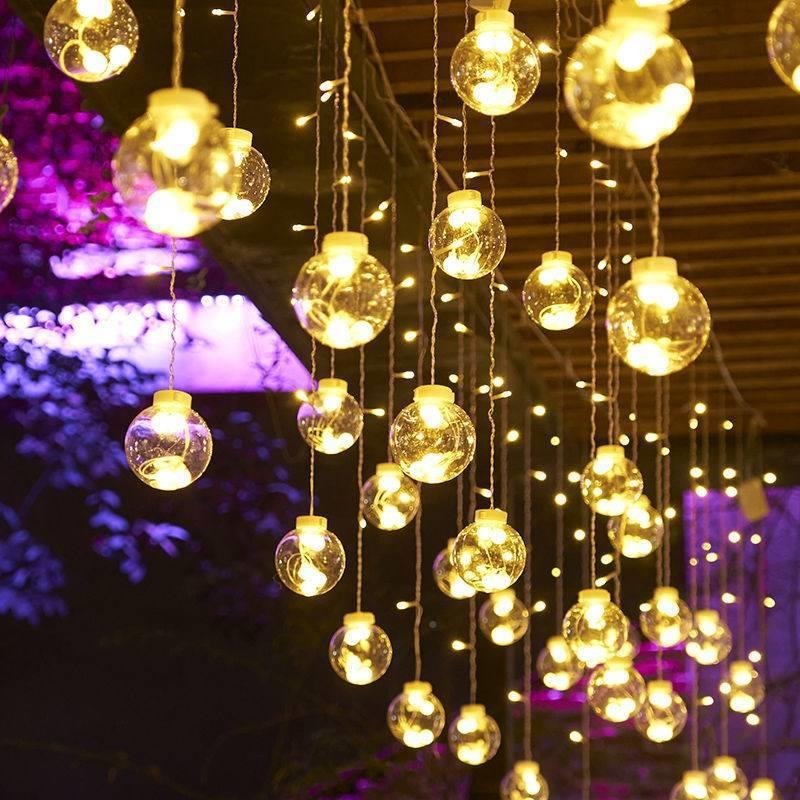 LED Star Moon Curtain String Lights