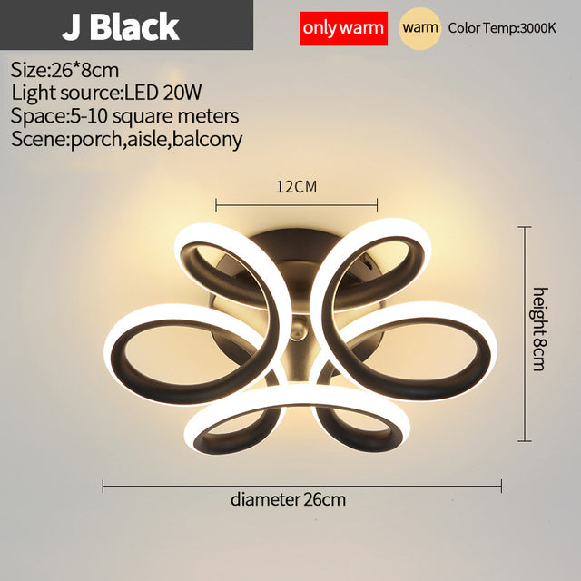 Nordic LED Ceiling Lights for Home, Bedroom & Corridor