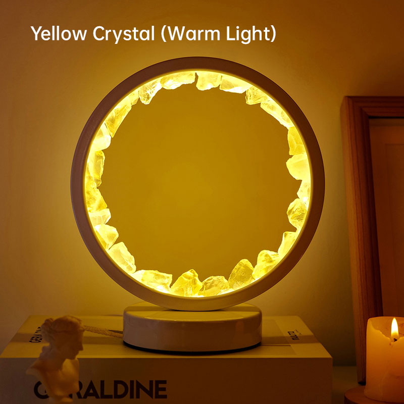 LED Rechargeable Bedside Lamp with Amethyst Cluster