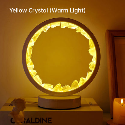 LED Rechargeable Bedside Lamp with Amethyst Cluster