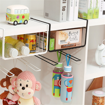 Kitchen Storage Rack with Hanging Baskets and Organizers