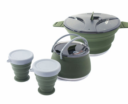 Foldable Camping Pot | Portable Silicone Cookware Set