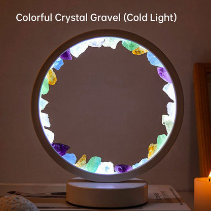 LED Rechargeable Bedside Lamp with Amethyst Cluster