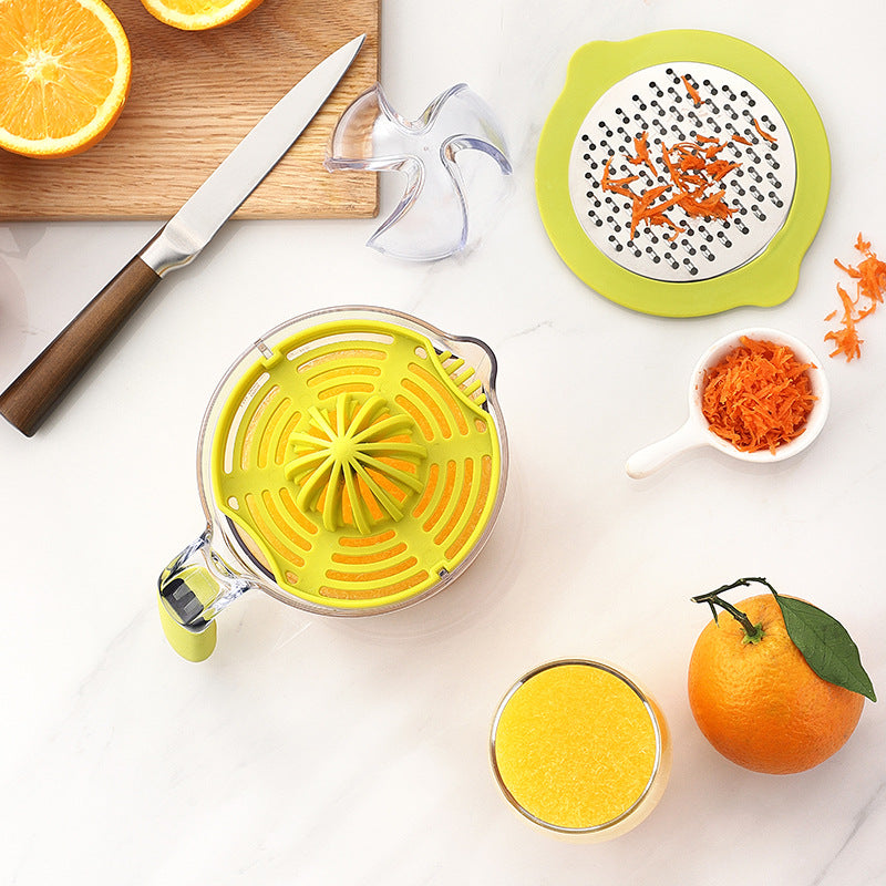 Manual Citrus Juicer with Measuring Cup and Grater