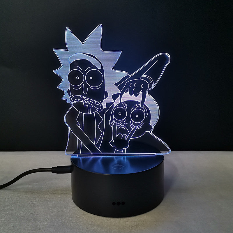 3D Rick and Morty Colorful Touch Night Light