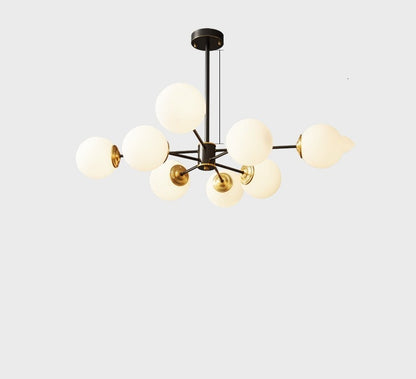 Full Copper Modern Nordic Glass Chandelier