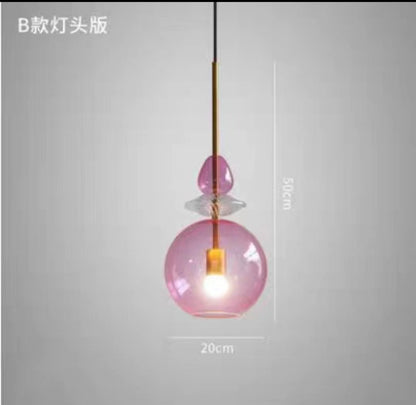 Nordic Designer Colorful Single-Head Glass Pendant Light