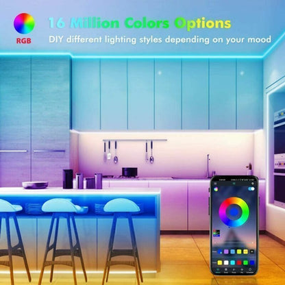 5050 RGB LED Strip Lights with Bluetooth & Remote