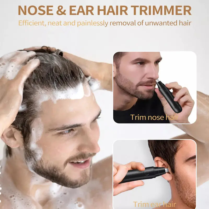 Portable Battery Operated Ear & Nose Hair Trimmer for Travel