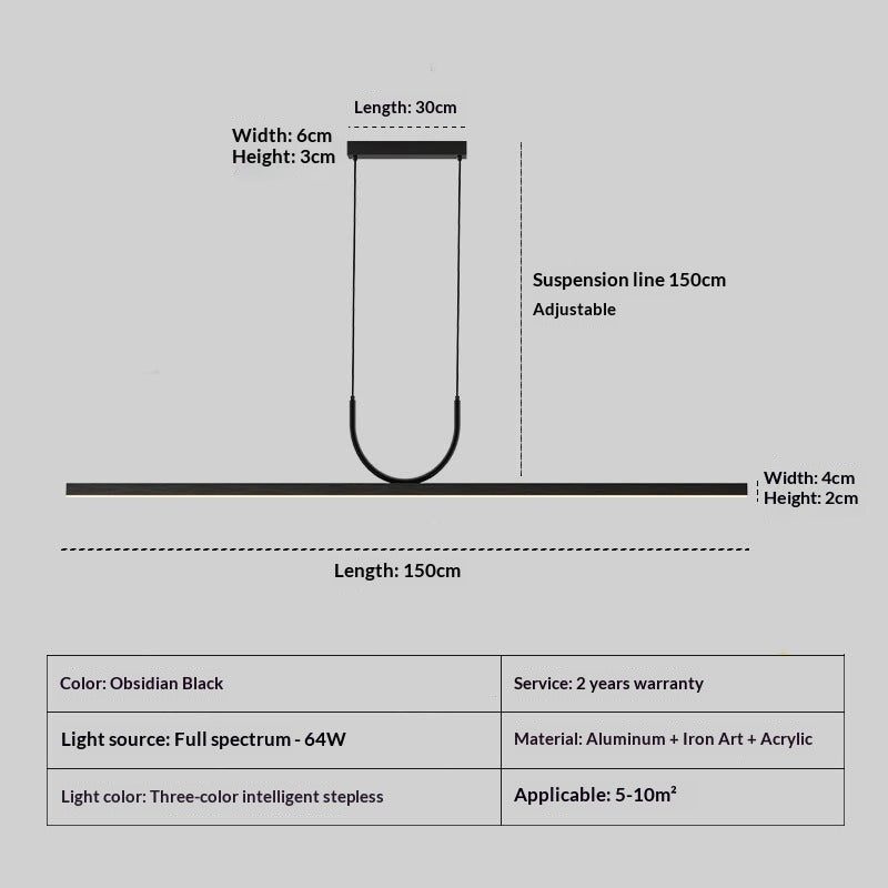 Simple Long Strip LED Pendant Light