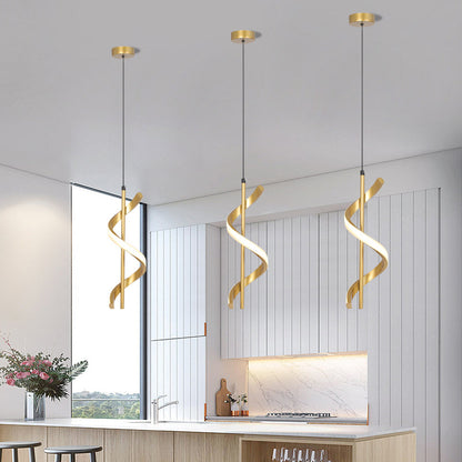 Modern Spiral Pendant Light for Dining Room & Bedroom