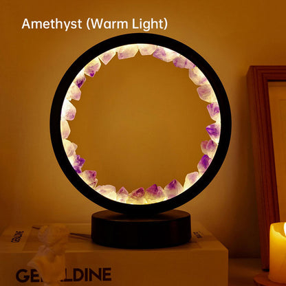 LED Rechargeable Bedside Lamp with Amethyst Cluster