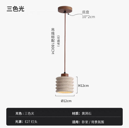Wabi-Sabi Yellow Stone Wall Lamp for Bedroom Decor