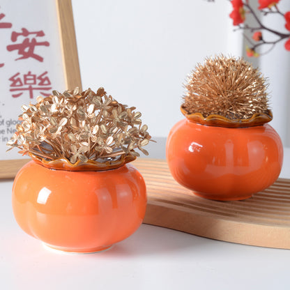 Ceramic Persimmon Decorative Vase
