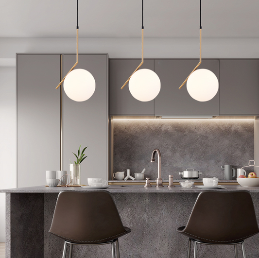 Modern Nordic Glass Ball Pendant Light for Dining Room