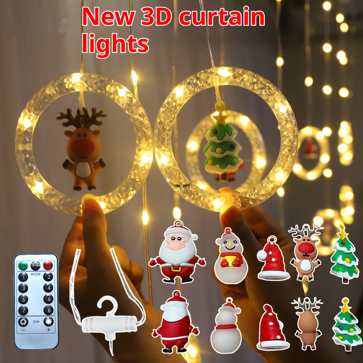 LED Curtain Fairy Lights with USB & Remote