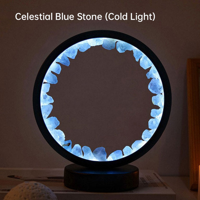 LED Rechargeable Bedside Lamp with Amethyst Cluster