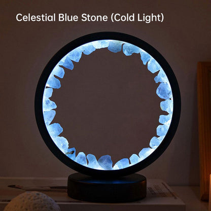 LED Rechargeable Bedside Lamp with Amethyst Cluster