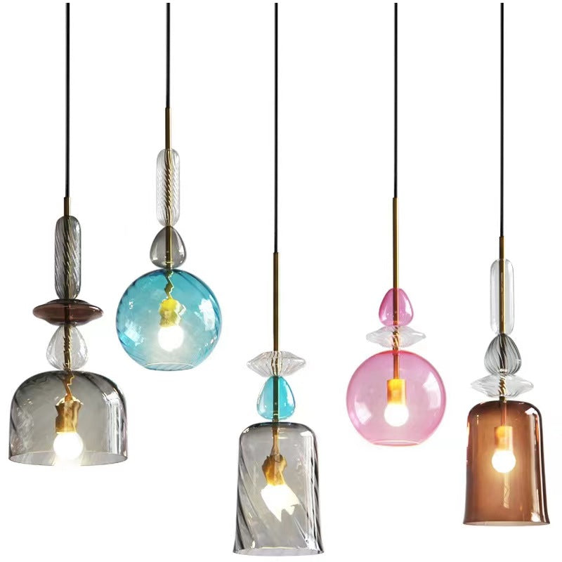 Nordic Designer Colorful Single-Head Glass Pendant Light