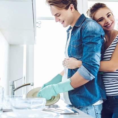 Magic Silicone Dishwashing Gloves with Scrubber