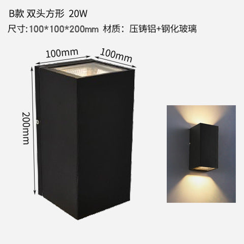 Outdoor Waterproof Double-Head Wall Light Fixture