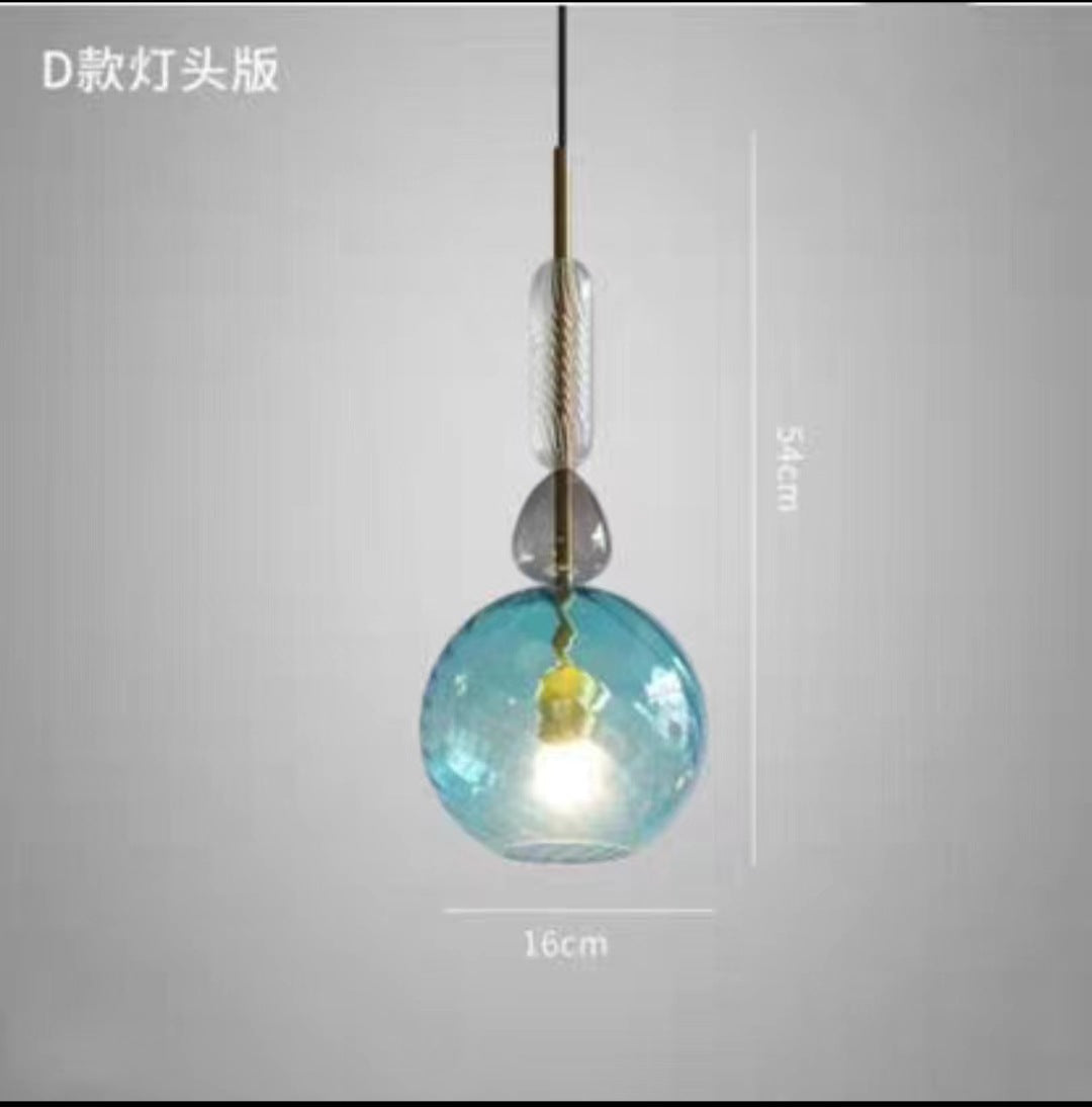 Nordic Designer Colorful Single-Head Glass Pendant Light