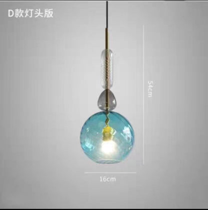 Nordic Designer Colorful Single-Head Glass Pendant Light