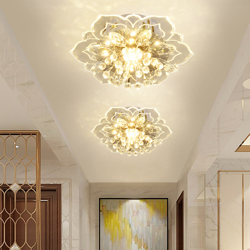 Modern Crystal Ceiling Light for Hallway and Living Room