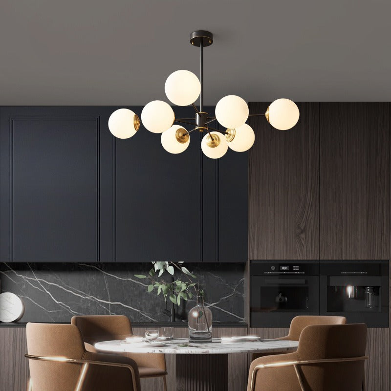 Full Copper Modern Nordic Glass Chandelier