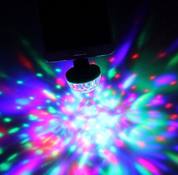 Mini Crystal Magic Ball Stage Light with USB Rainbow Colors